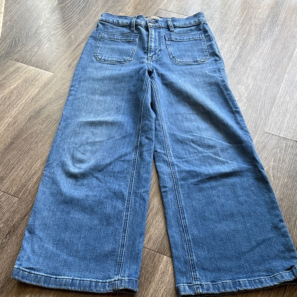 J. Crew Wide-Leg Crop Jeans in Medium Blue Denim - Picture 7 of 12
